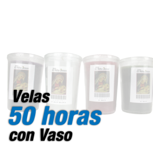 Velas 50 horas con Vaso